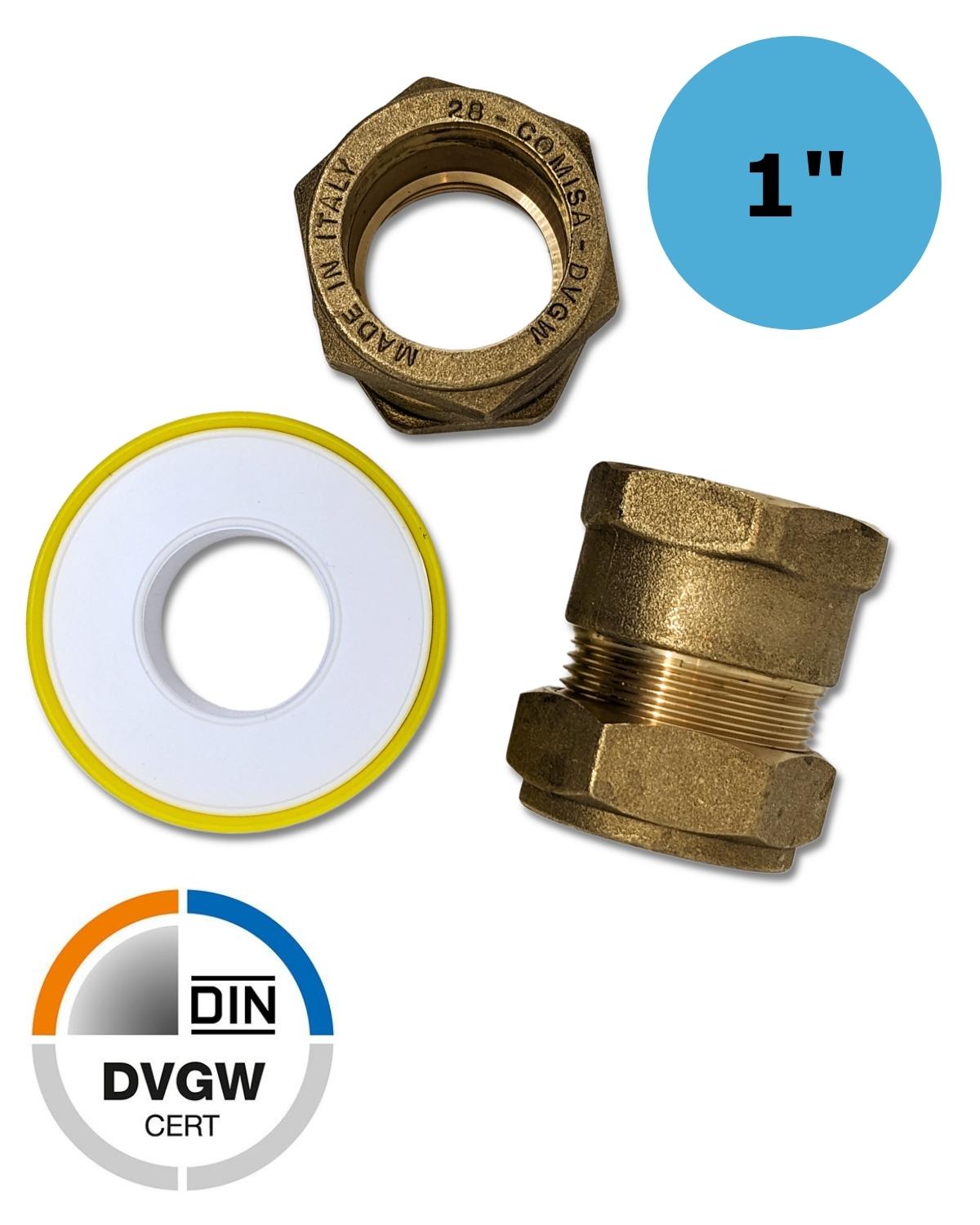 Dwg dwg dwg dwg Δύο 1" ίντσες σε 28mm σύνδεση σύσφιξης UV Concept GmbH ορείχαλκος.
