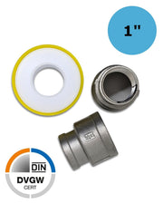 UV Concept GmbH Два збільшувальні перехідники 1" дюйм із нержавіючої сталі на внутрішню різьбу 3/4" дюйма.