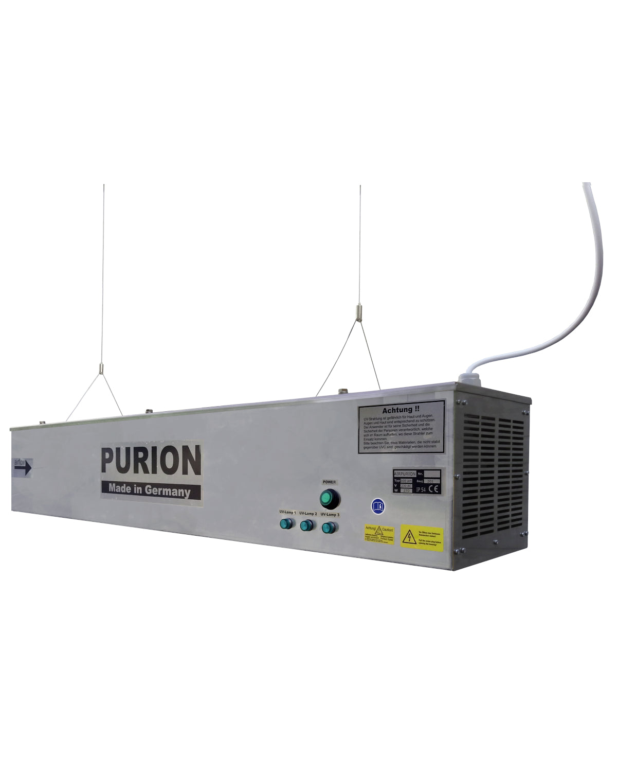 AIRPURION 300 active Silent Plus PURION GmbH on huippumoderni laite, jolle ovat ominaisia ilman desinfiointi ja desinfiointiteho. Edistyksellisen teknologiansa ansiosta se poistaa tehokkaasti haitallisia hiukkasia.