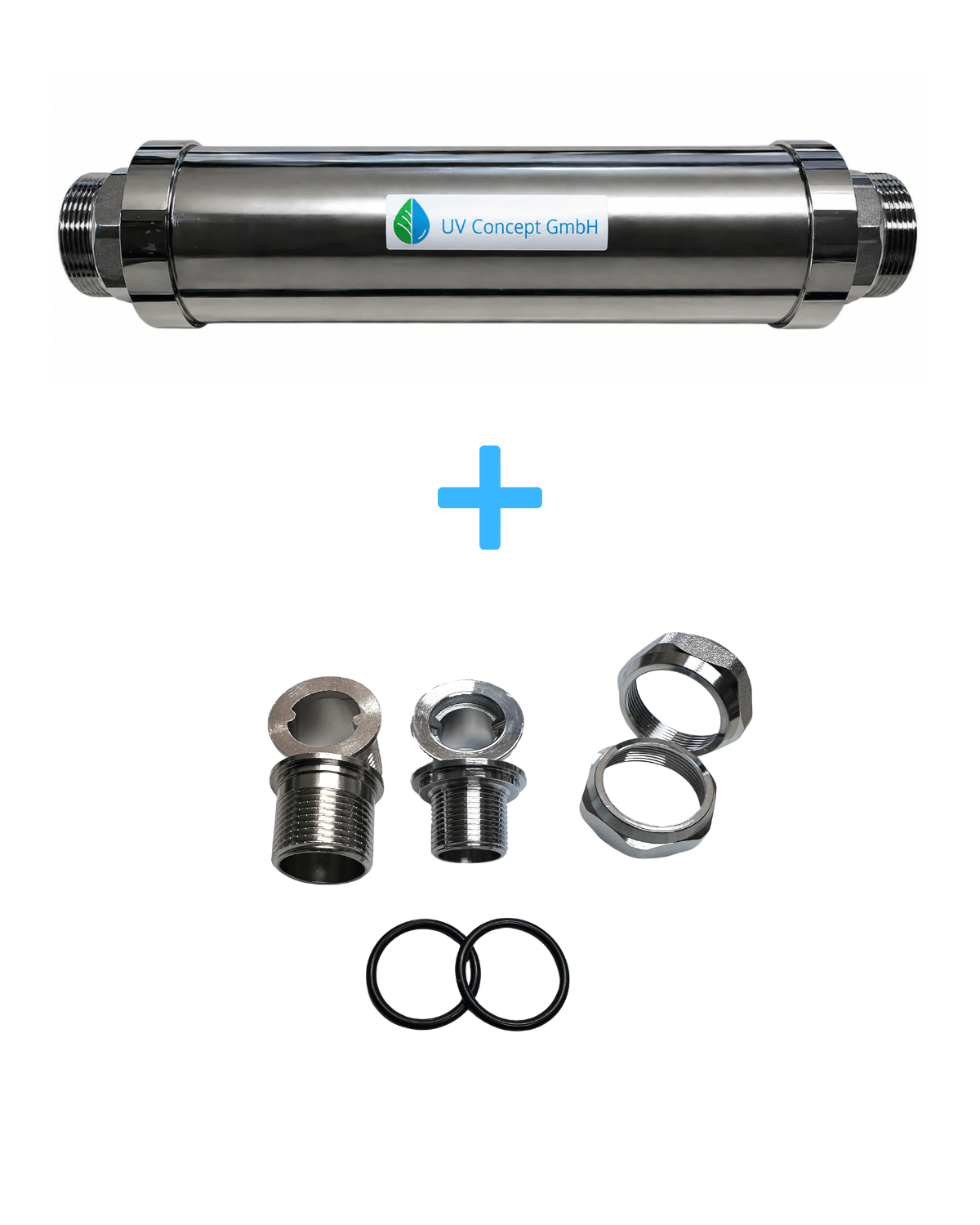 Der Calviva 4000 Kalkumwandler von UV Concept GmbH wird über Sanitärarmaturen, Dichtungen und O-Ringe angezeigt - perfekt für alle, die kalkfreie Haushaltsgeräte suchen und eine zuverlässige Lösung für hartes Wasser behandeln wollen.