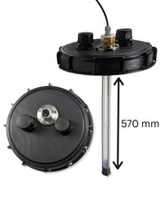 Un'immagine di una pompa dell'acqua PURION IBC DN225 48W SPL BS con tubo collegato, che evidenzia l'importanza della qualità dell'acqua potabile e dissipa le preoccupazioni relative alla contaminazione batterica da parte di UV Concept GmbH.