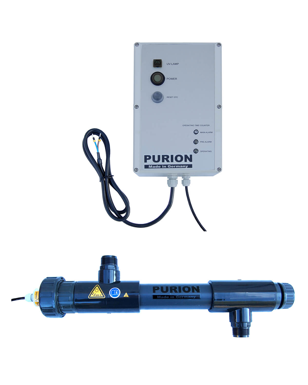 Den PURION 1000 PVC-U 12V/24V DC OTC Plus, produsert av PURION GmbH, er en toppmoderne enhet som sørger for grundig rengjøring av saltvannsbassenger ved hjelp av UV-C-renseteknologi. Med sine kraftige egenskaper,