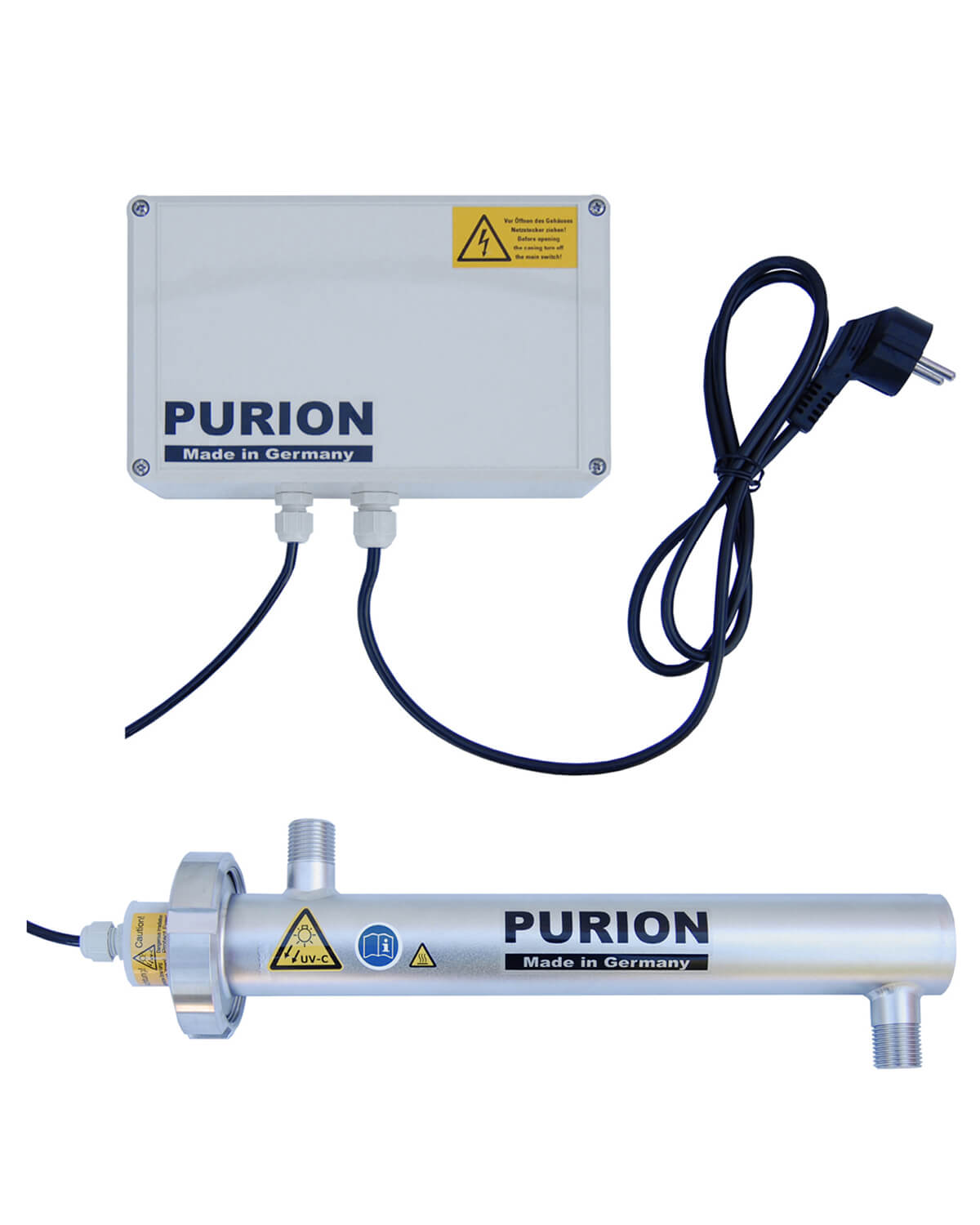 Die PURION 500 110 - 240 V AC Basic, hergestellt von der UV Concept GmbH, ist eine hocheffiziente Desinfektionsanlage zur Trinkwasseraufbereitung.