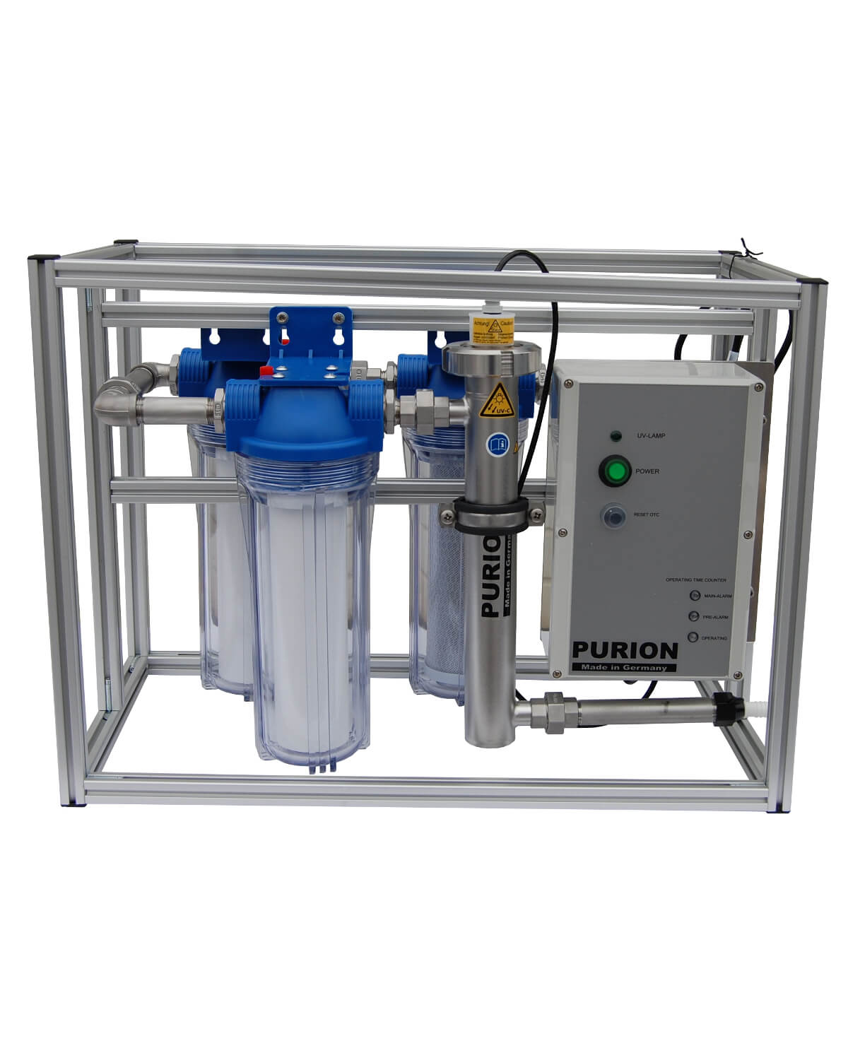 Das Fusion-Wasseraufbereitungssystem verfügt über die leistungsstarke Kombination aus dem PURION GmbH Kompaktsystem MAX und der PURION UV-C-Desinfektionslage und sorgt so für eine hochwirksame Desinfektion. Darüber hinaus ist es