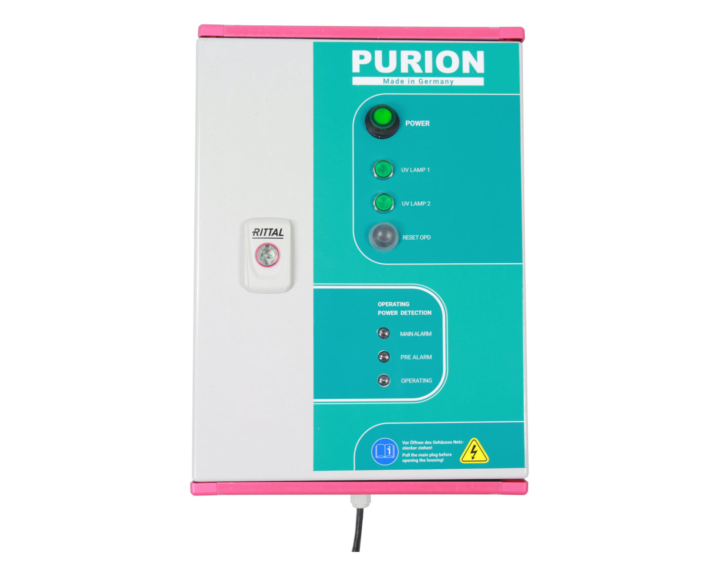 PURION 2500 H DUAL OPD, hergestellt von der PURION GmbH, nutzt die UV-C-Desinfektionstechnologie, um Legionellen effizient zu beseitigen und Energiekosten zu senken.