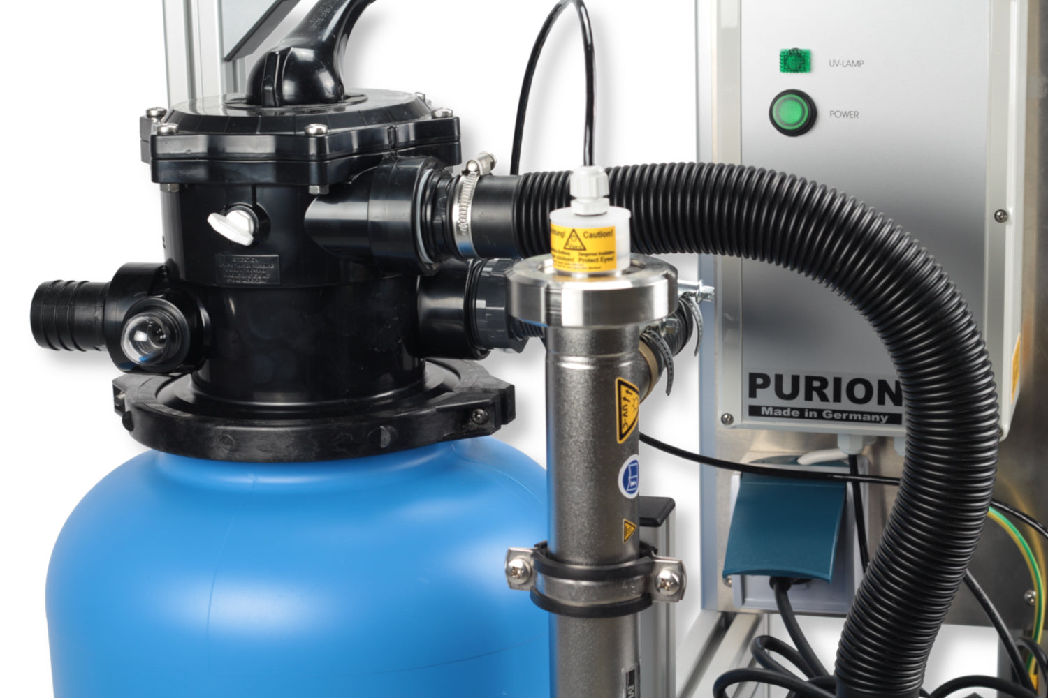 Hochwertige und langlebige PURION Pool 20 Edelstahl Basic Filteranlage mit dem innovativen Puron Wasserfiltersystem.
