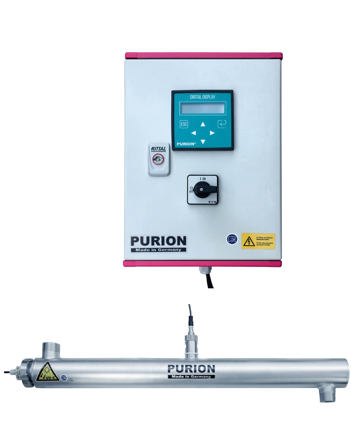 Der Satz könnte wie folgt ersetzt werden:
„PURION DVGW Zert. purion purion purion purion purion ist eine UVC-Anlage, die von der PURION GmbH für die Desinfektion von Trinkwasser zertifiziert ist.