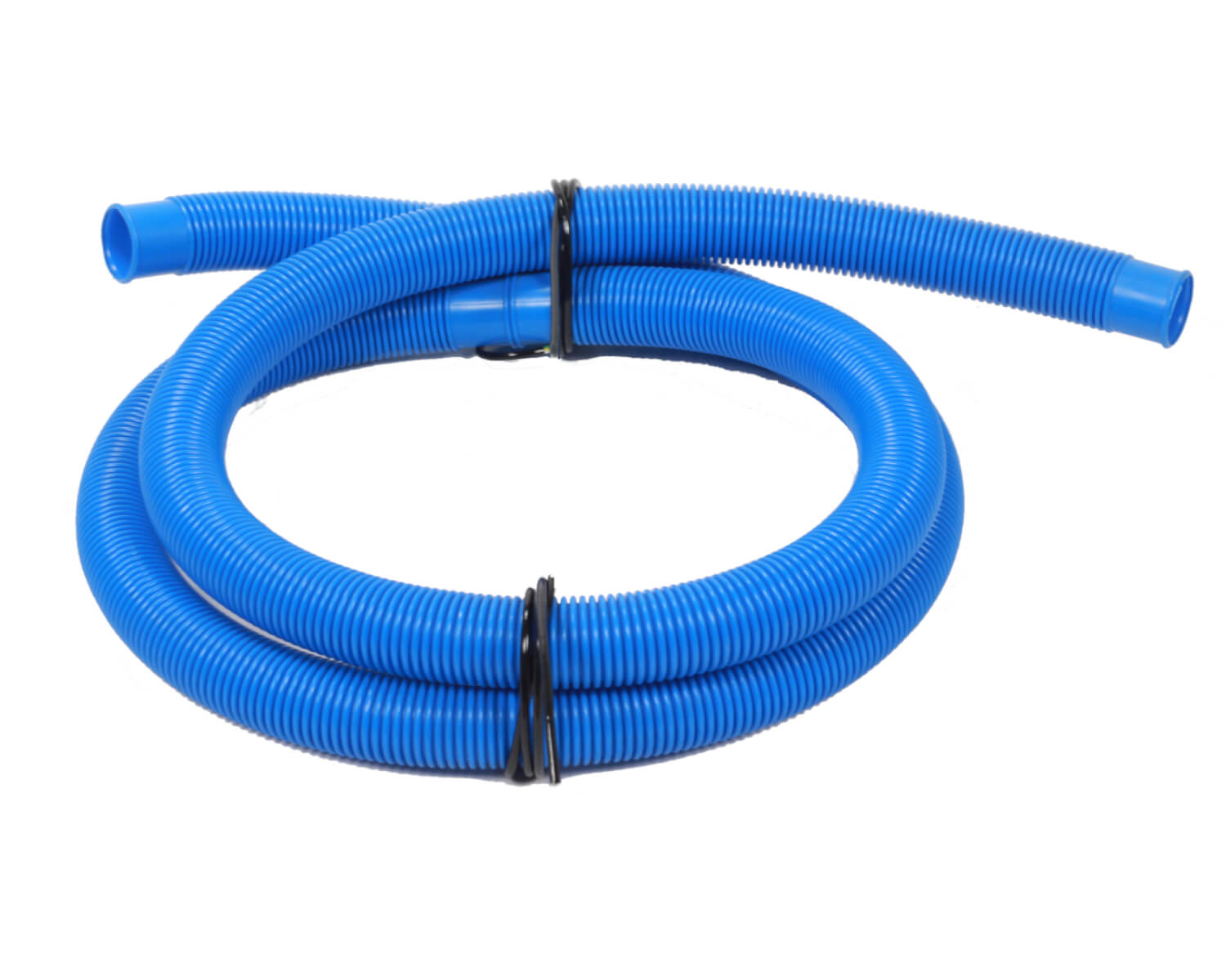Ein blauer Schlauch mit schwarzem Griff, konzipiert für die Verwendung mit dem Filtersystem PURION Pool 40 Edelstahl Basic und ausgestattet mit einer UV-C-Lampe zur effizienten Wasserentkeimung.