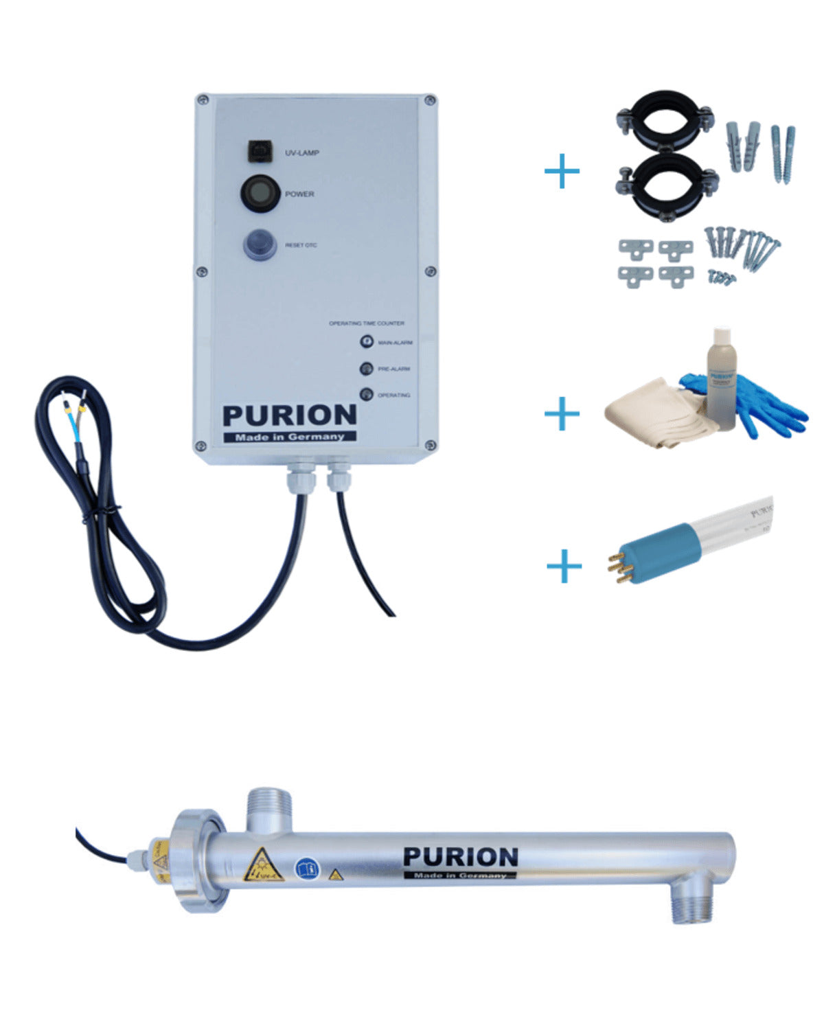 Το PURION 1000 OTC Bundle της PURION GmbH είναι ένα σύστημα για την αυτάρκεια σε καθαρό πόσιμο νερό. Χρησιμοποιεί προηγμένες τεχνικές απολύμανσης νερού για να παρέχει ασφαλές και καθαρισμένο νερό.