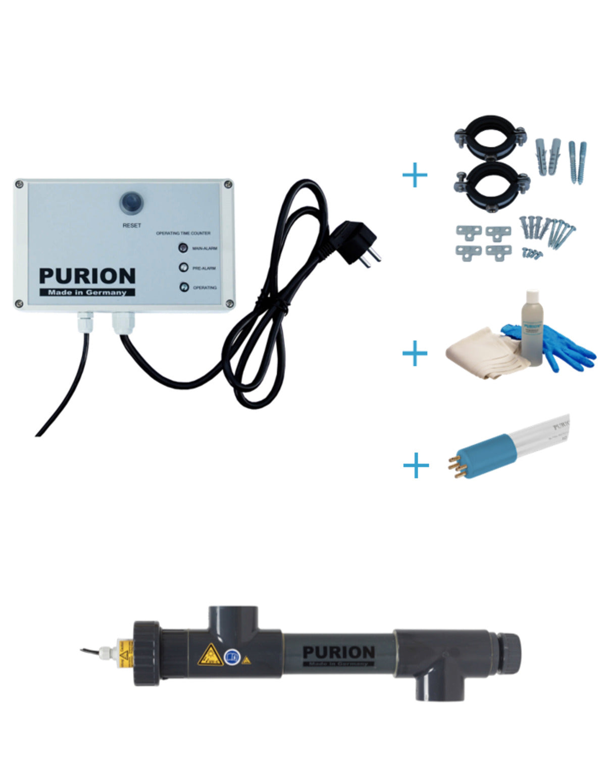 Die PURION GmbH ist eine führende Marke der Branche, spezialisiert auf die Reinigung und Pflege von Salzwasserpools. Mit unserer innovativen Technologie bieten wir effektive Reinigungslösungen mit PURION 1000 PVC-U 110 - 240 V OTC Bundle, Chlor und UV-C.